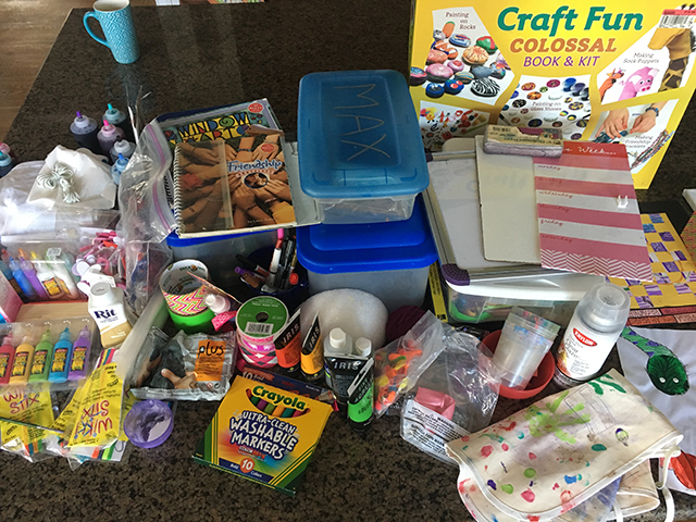 kids craft cupboard content before purging
